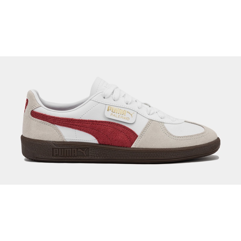 Palermo Leather Mens Lifestyle Shoes (White/Red)