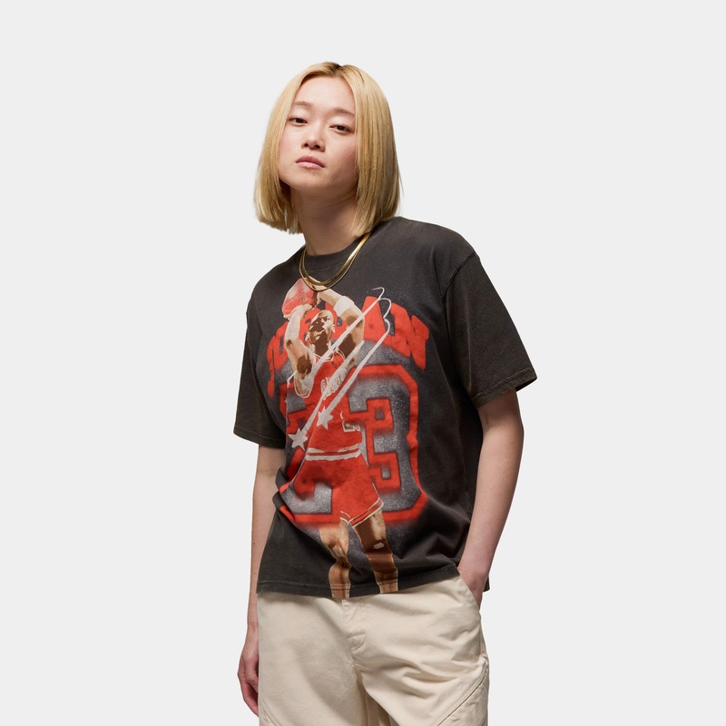 40th Anniversary Graphic Womens Short Sleeve Shirt (Black/Red)