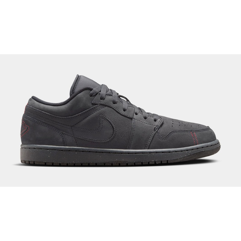 Air Jordan 1 Low SE Craft Mens Lifestyle Shoes (Dark Smoke Grey/Varsity Red/Black)