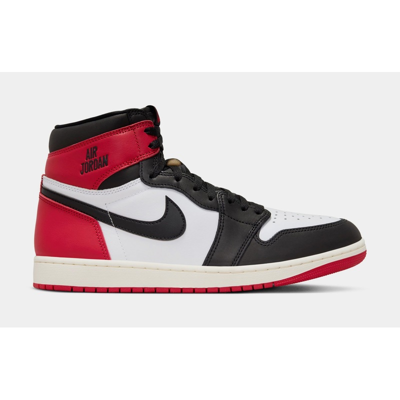 Air Jordan 1 Retro High OG Black Toe Mens Lifestyle Shoes (White/Black/Varsity Red/Sail)