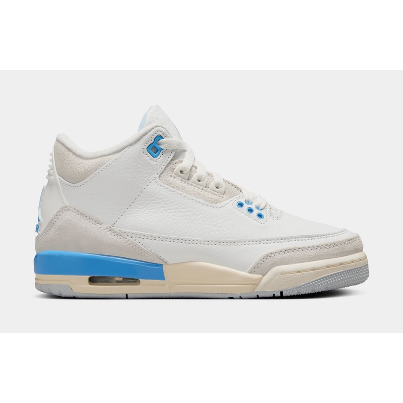 Air Jordan 3 Retro Lucky Shorts Grade School Lifestyle Shoes (Summit White/Hydrogen Blue/Legend Blue)