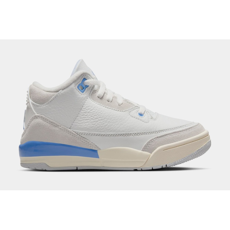 Air Jordan 3 Retro Lucky Shorts Preschool Lifestyle Shoes (Summit White/Hydrogen Blue/Legend Blue)