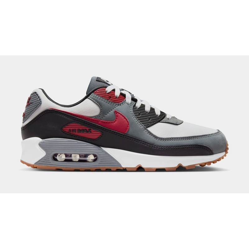 Air Max 90 Mens Running Shoes (White/Cool Grey/Black/Team Red)