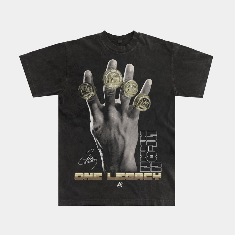 Curry One Legacy Vintage Mens Short Sleeve Shirt (Black)