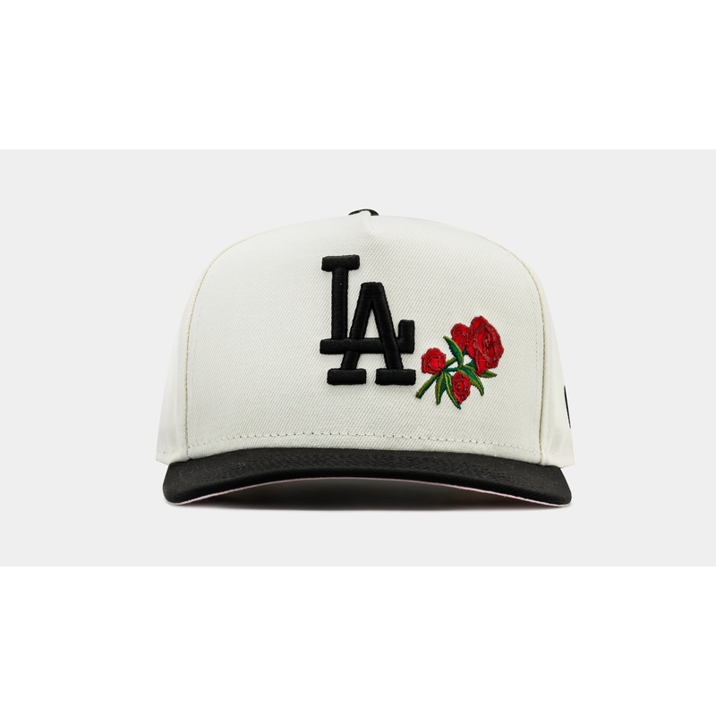Exclusive Los Angeles Dodgers Curve Rose 950AF Snapback Mens Hat (Chrome/Black)