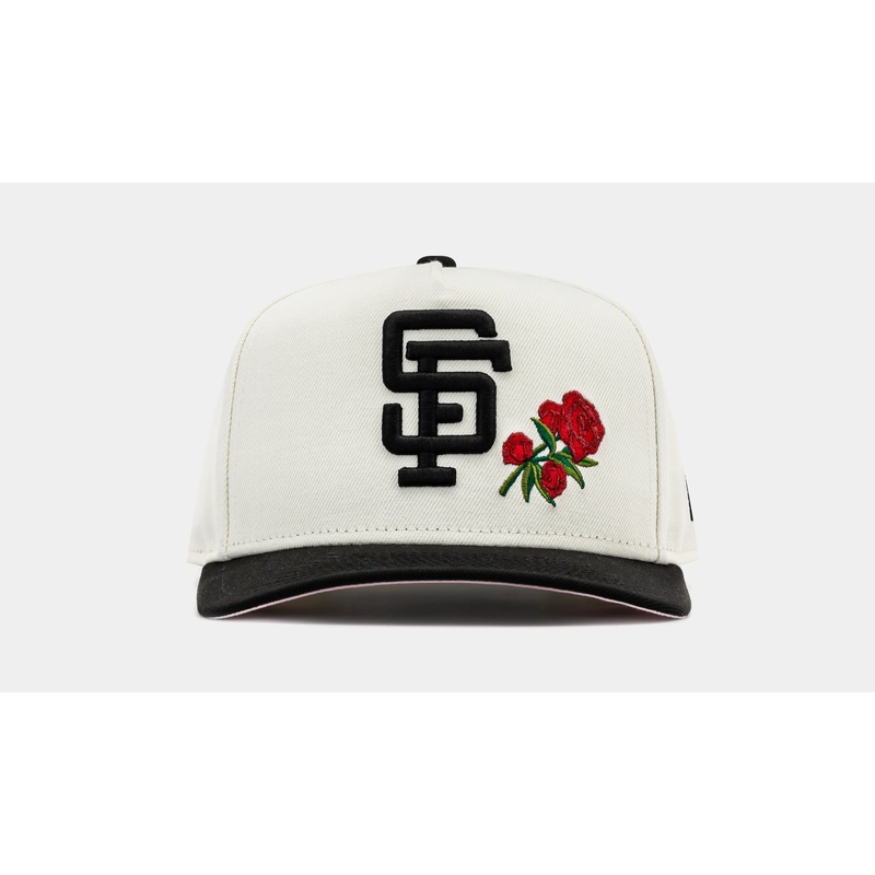 Exclusive San Francisco Giants Curve Rose 950AF Snapback Mens Hat (Beige/Black)