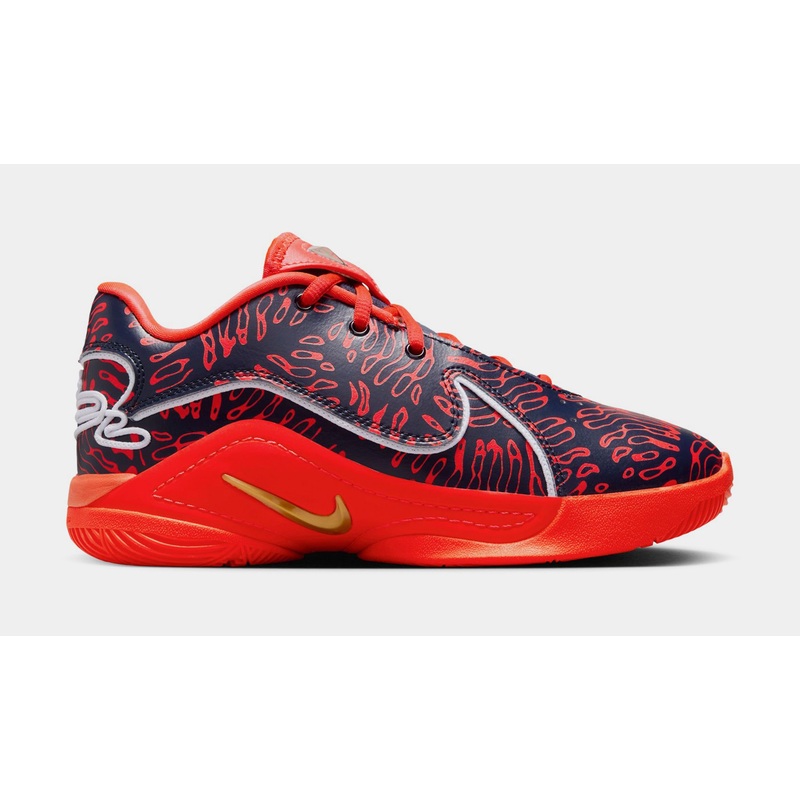 Lebron XXII SE Grade School Basketball Shoes (Obsidian/Metallic Gold/Bright Crimson)
