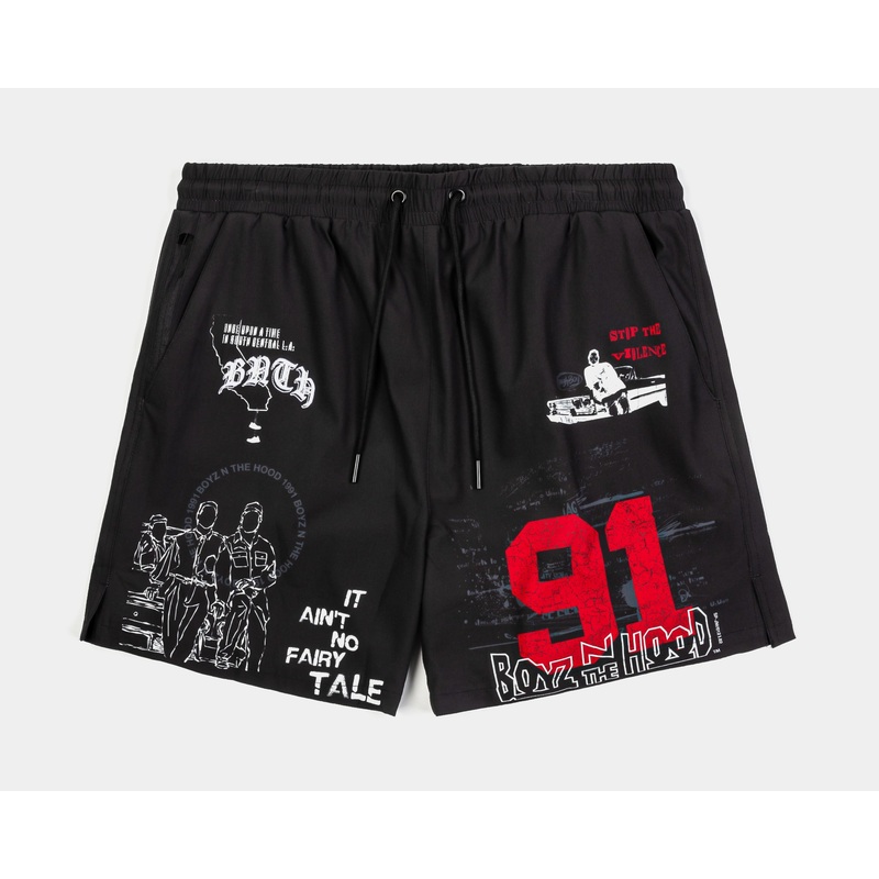 SP x Boyz N The Hood Collage Hybrid Mens Shorts (Black/Red)