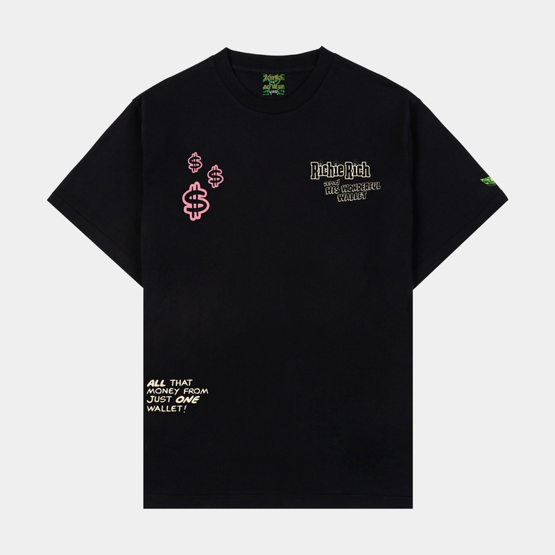 SP x Richie Rich Wonderful Wallet Mens Short Sleeve Shirt (Black/Cream)