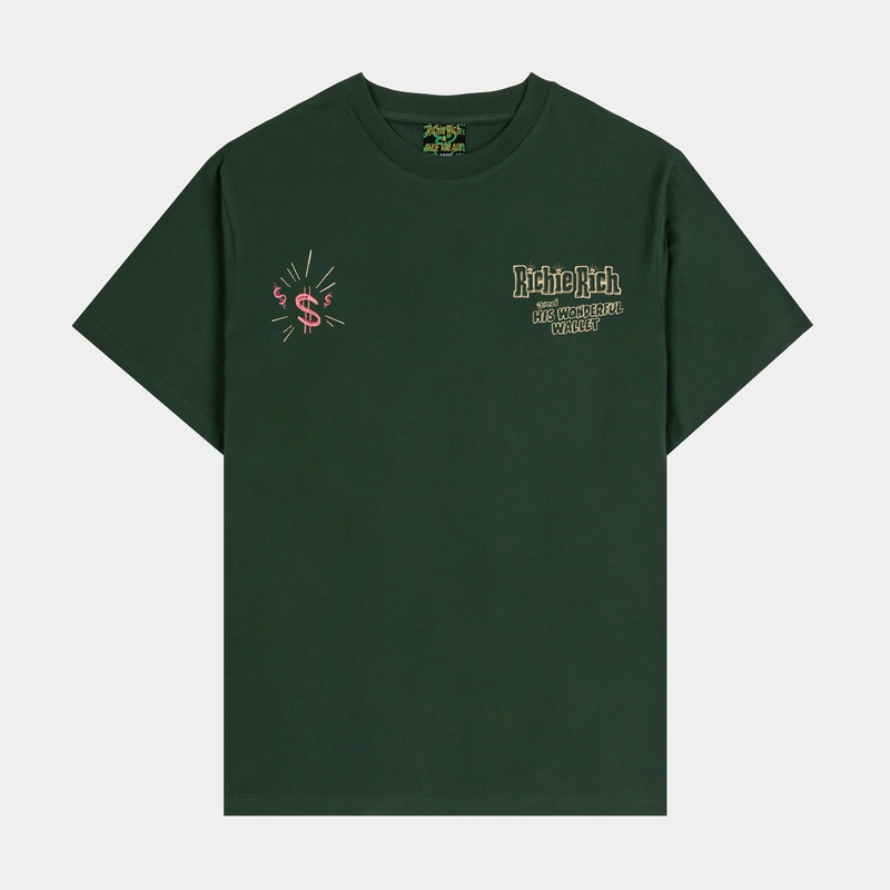 SP x Richie Rich Wonderful Wallet Mens Short Sleeve Shirt (Green/Cream)