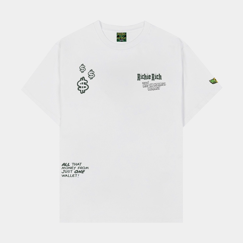 SP x Richie Rich Wonderful Wallet Mens Short Sleeve Shirt (White/Green)