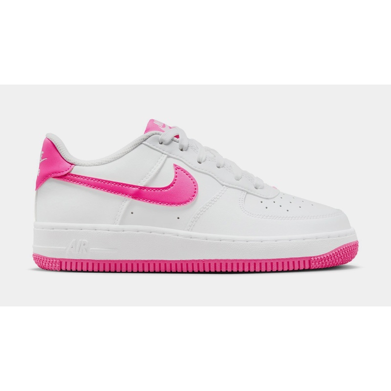 Air Force 1 Low Grade School Lifestyle Shoes (White/Laser Fuchsia)