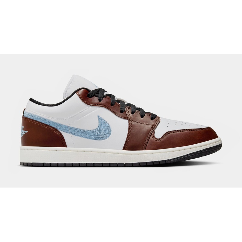 Air Jordan 1 Low SE Mens Lifestyle Shoes (White/Blue Grey/Black/Sail)