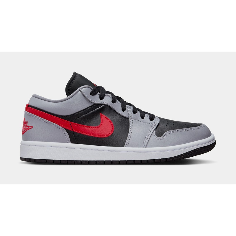 Air Jordan 1 Low Womens Lifestyle Shoes (Cement Grey/Fire Red/Black/White)