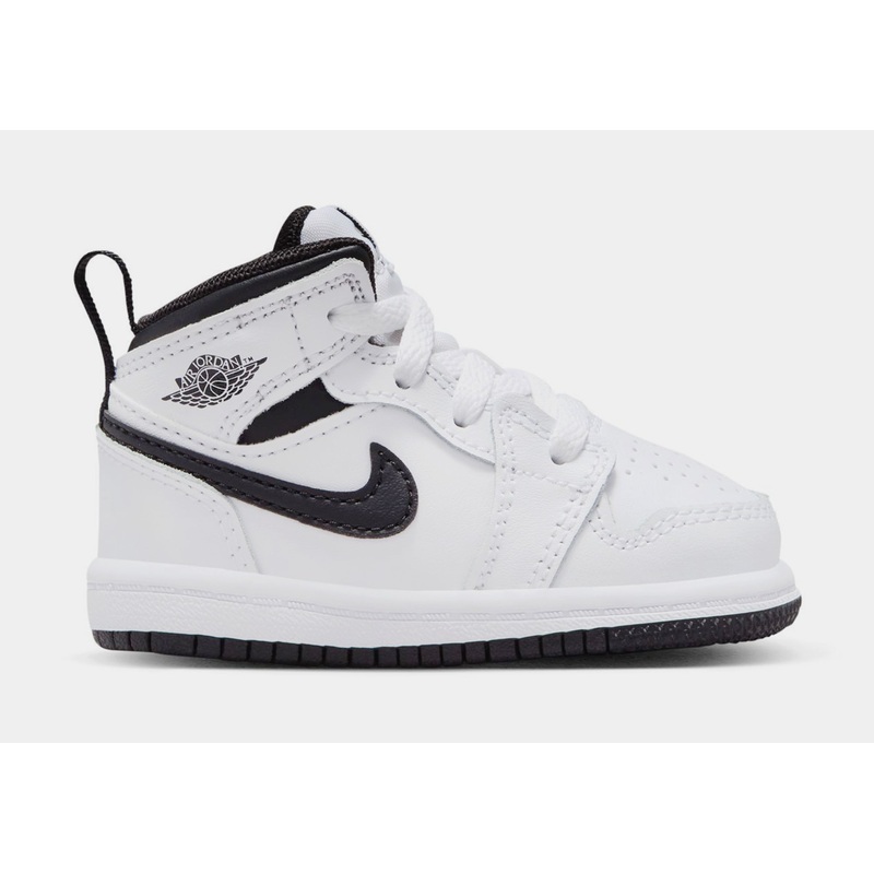 Air Jordan 1 Mid Infant Toddler Lifestyle Shoes (White/Black)