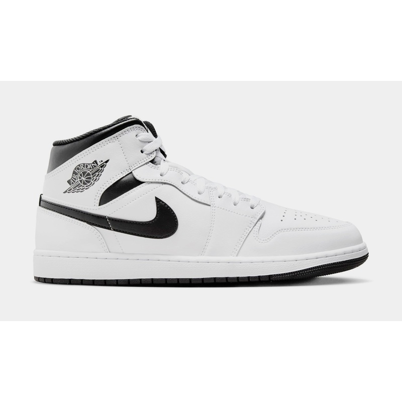 Air Jordan 1 Mid Mens Basketball Shoes (White/Black)