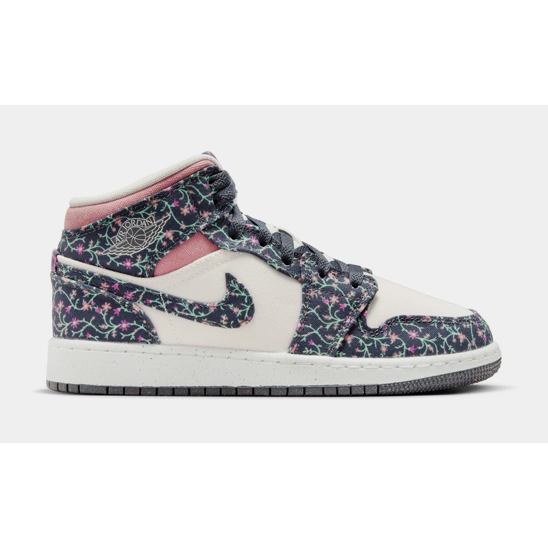 Air Jordan 1 Mid SE Grade School Lifestyle Shoes (Anthracite/Sail/Red Stardust/Anthracite)