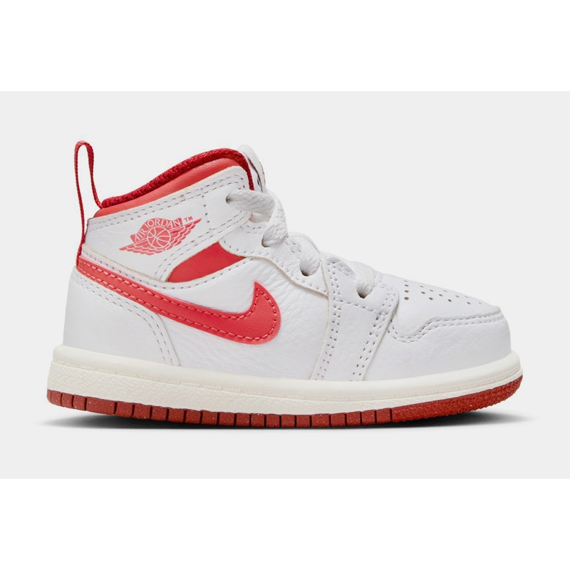 Air Jordan 1 Mid SE Preschool Lifestyle Shoes (White/Lobster Dune/Sail)
