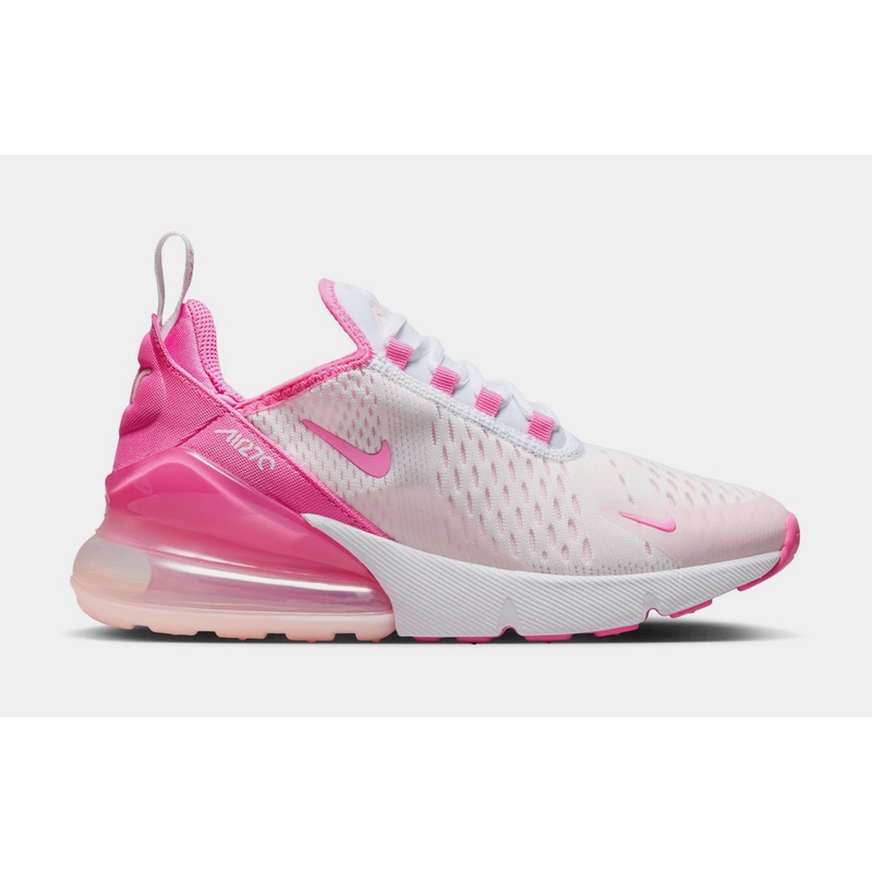 Air Max 270 Playful Pink Grade School Running Shoes (White/Pink Foam)