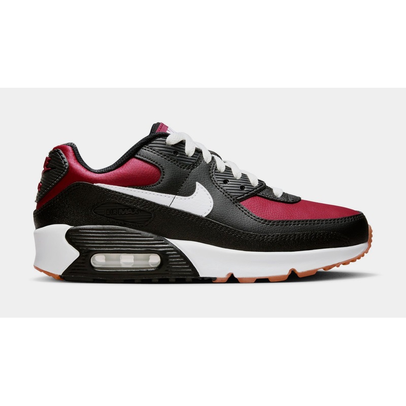 Air Max 90 LTR Grade School Lifestyle Shoes (Black/Team Red/Gum Light Brown/White)