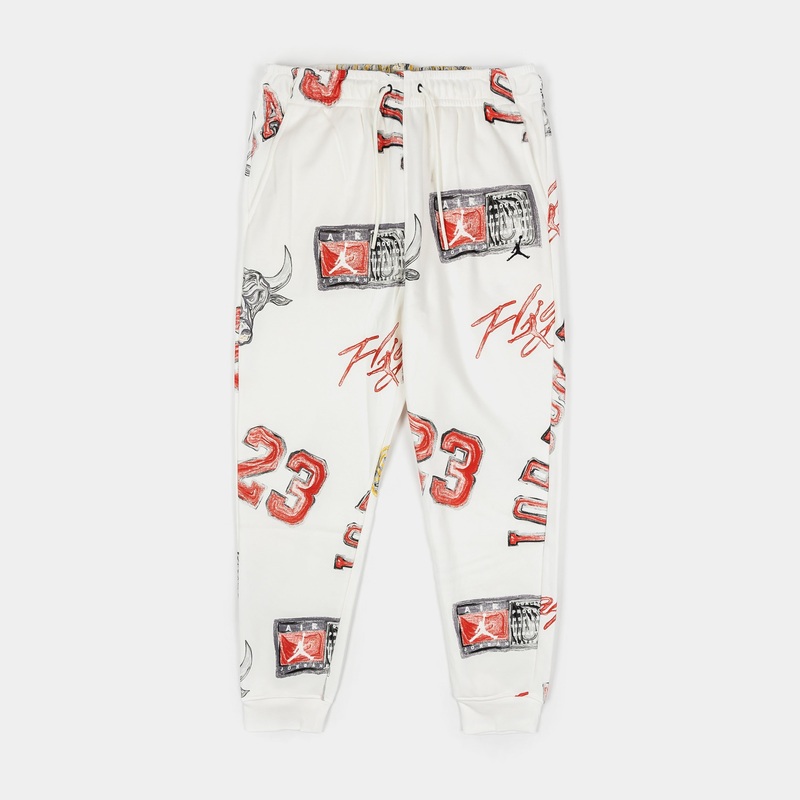 Brooklyn Fleece All Over Print Mens Pants (Beige/Red)