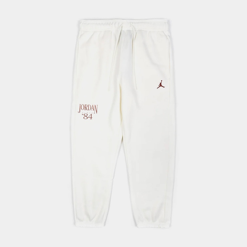 Brooklyn Fleece Joggers Womens Pants (Beige/Red)