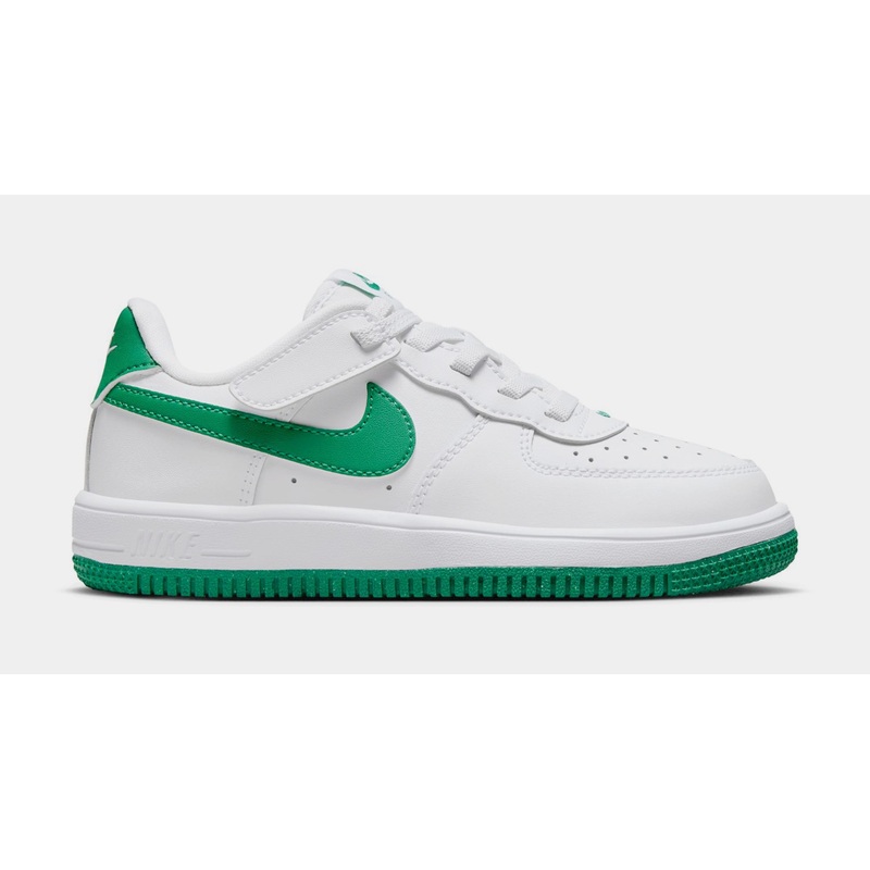 Force 1 Low EasyOn Preschool Basketball Shoes (White/Malachite)