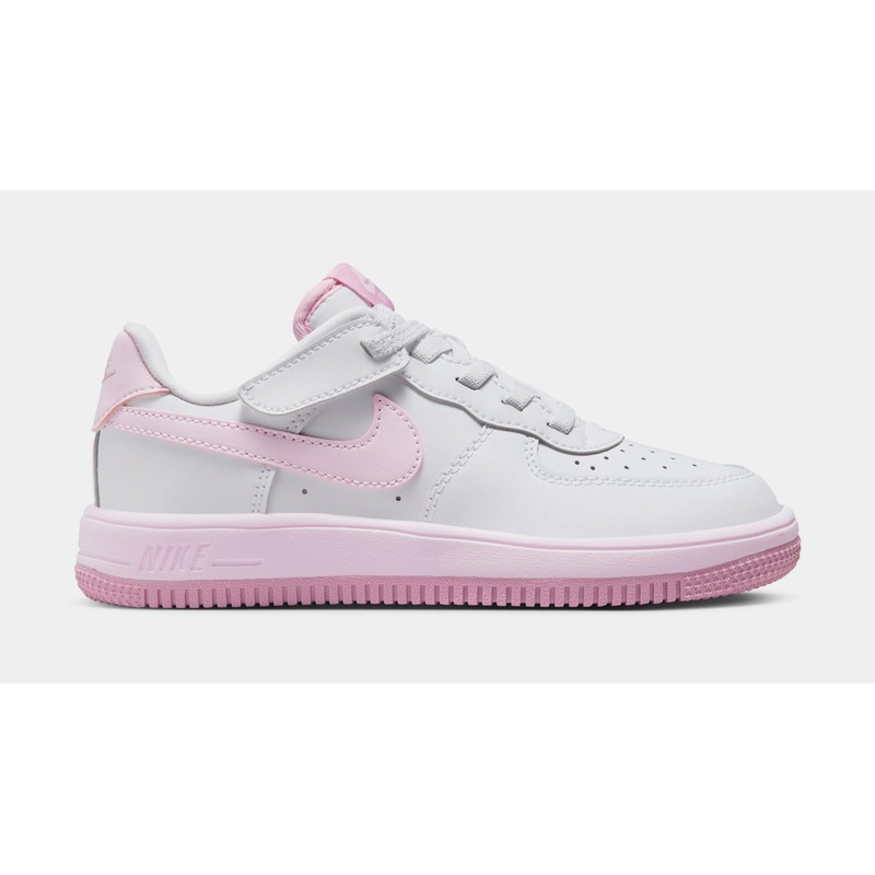 Force 1 Low EasyOn Preschool Lifestyle Shoes (White/Pink Foam/Elemental Pink)
