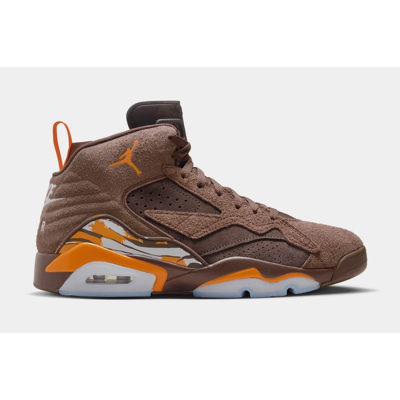 Jumpman MVP Mens Basketball Shoes (Track Brown/White/Magma Orange)