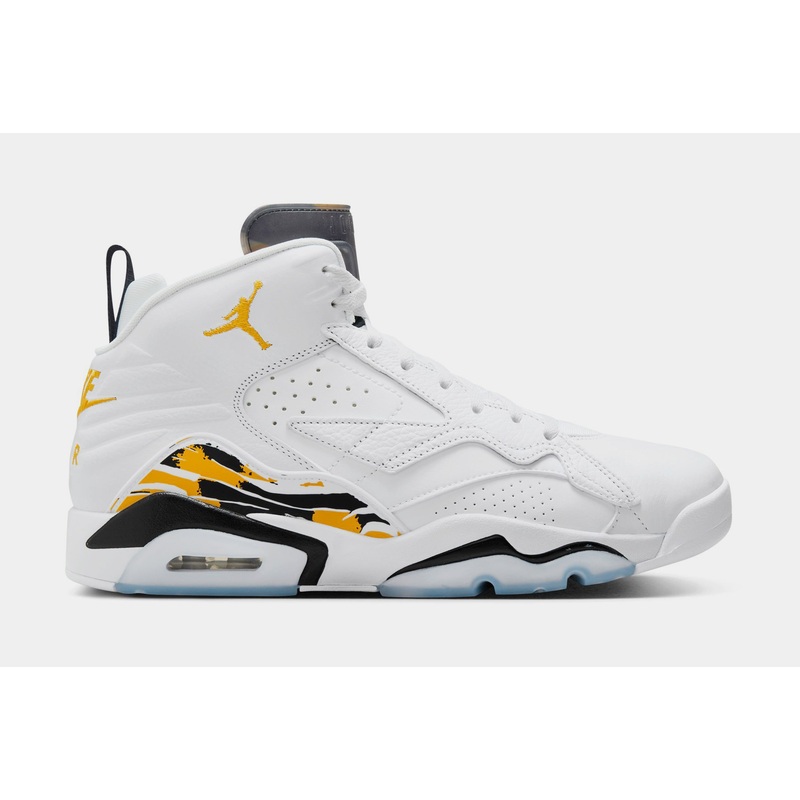 Jumpman MVP Mens Basketball Shoes (White/Yellow Ochre/Black)