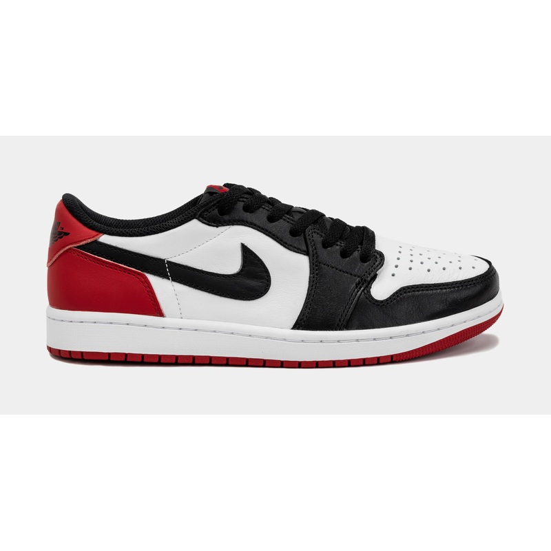 Air Jordan 1 Retro Low OG Black Toe Mens Lifestyle Shoes (Black/Red)