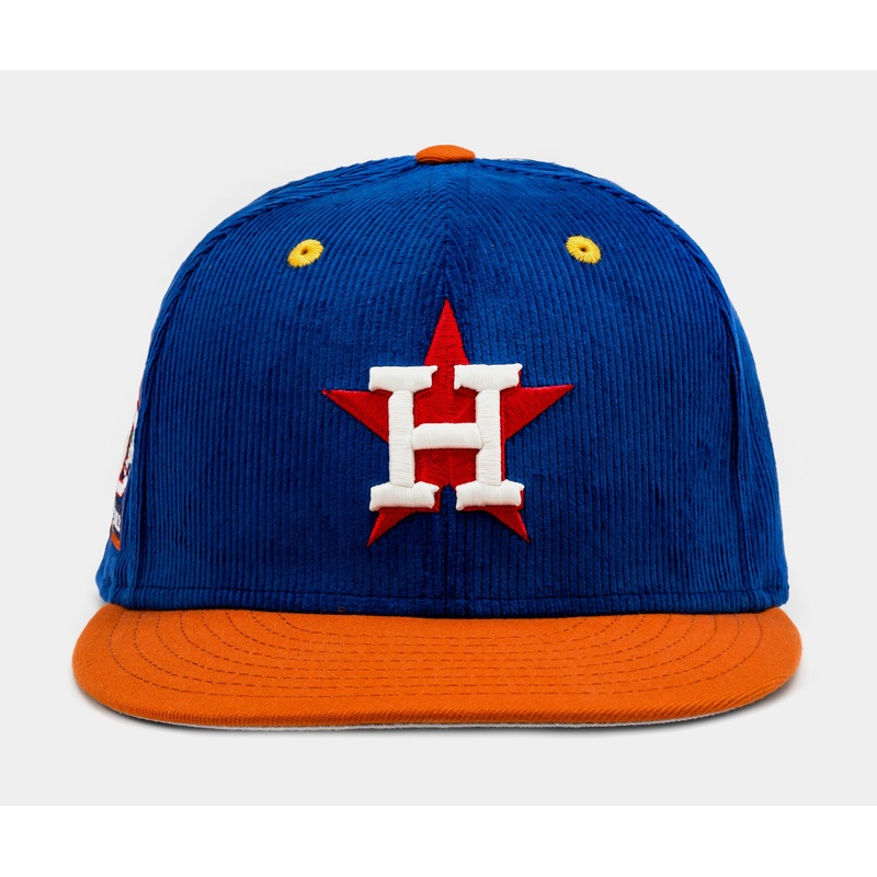 Exclusive Houston Astros 59Fifty Fitted Mens Hat (Blue/Orange)