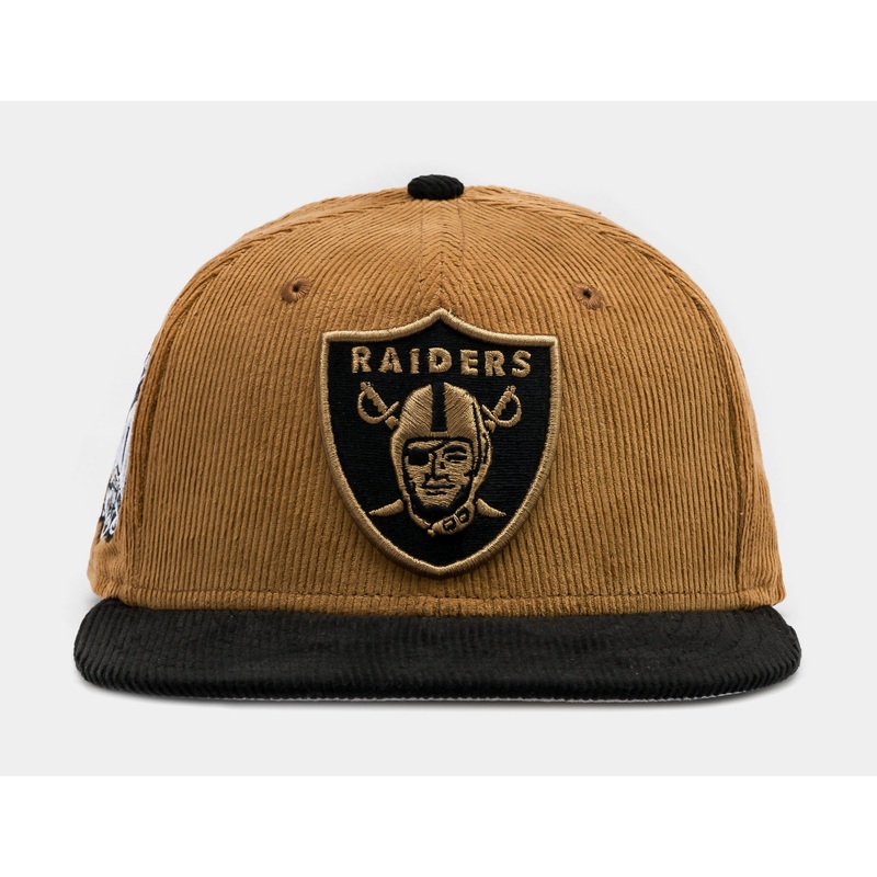 Exclusive Las Vegas Raiders Wheat Corduroy 59Fifty Fitted Mens Hat (Wheat/Black)