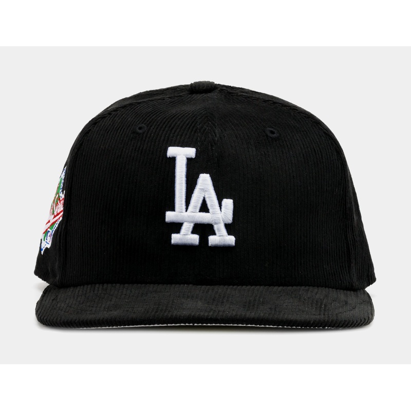 Exclusive Los Angeles Dodgers Black Corduroy 59Fifty Fitted Mens Hat (Black/White)