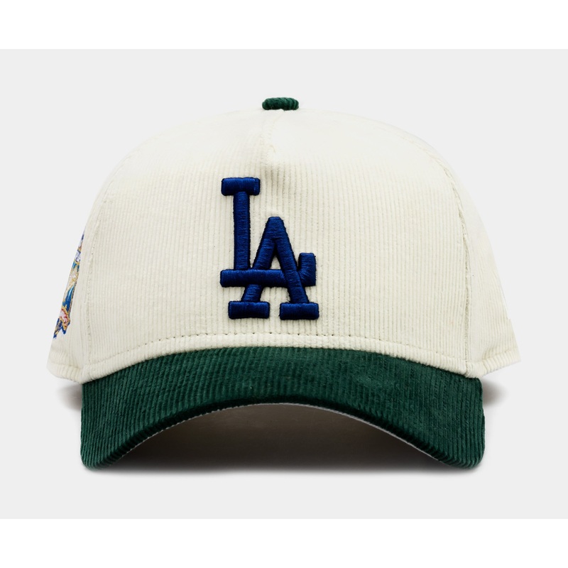 Exclusive Los Angeles Dodgers Chrome Corduroy 9Forty Snapback Mens Hat (Beige/Green)