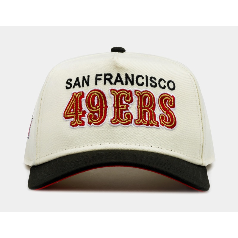 Exclusive San Francisco 49ers Chrome Black 9Forty Snapback Mens Hat (Beige/Black)