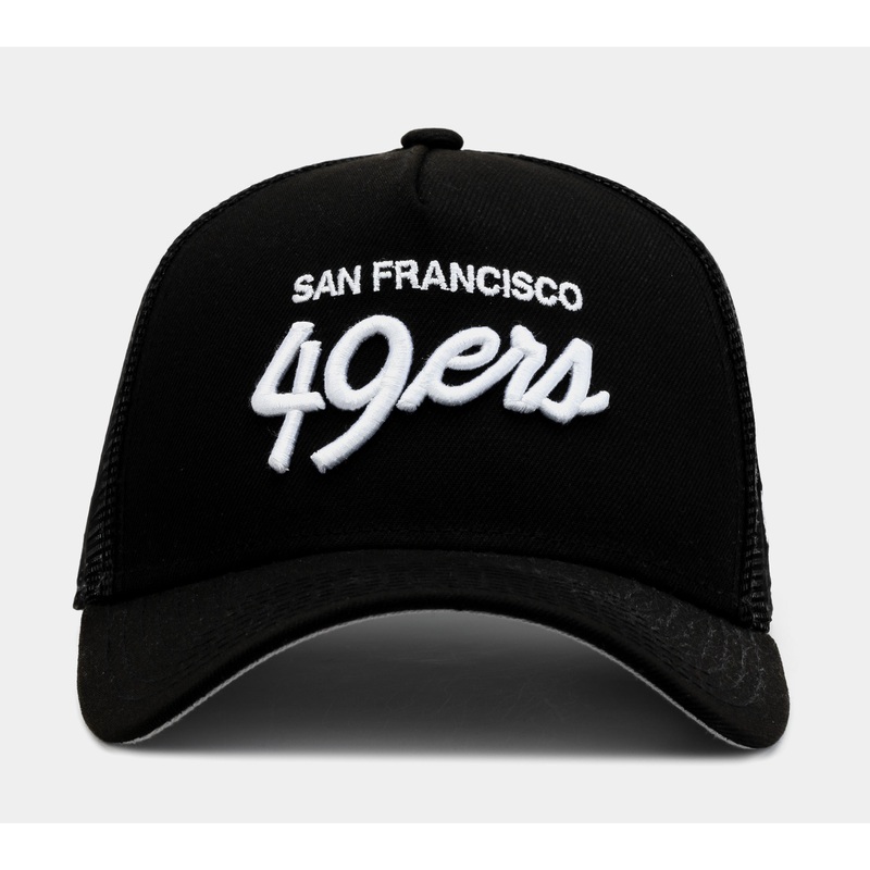 Exclusive San Francisco 49ers Script 9Forty Trucker Mens Hat (Black)