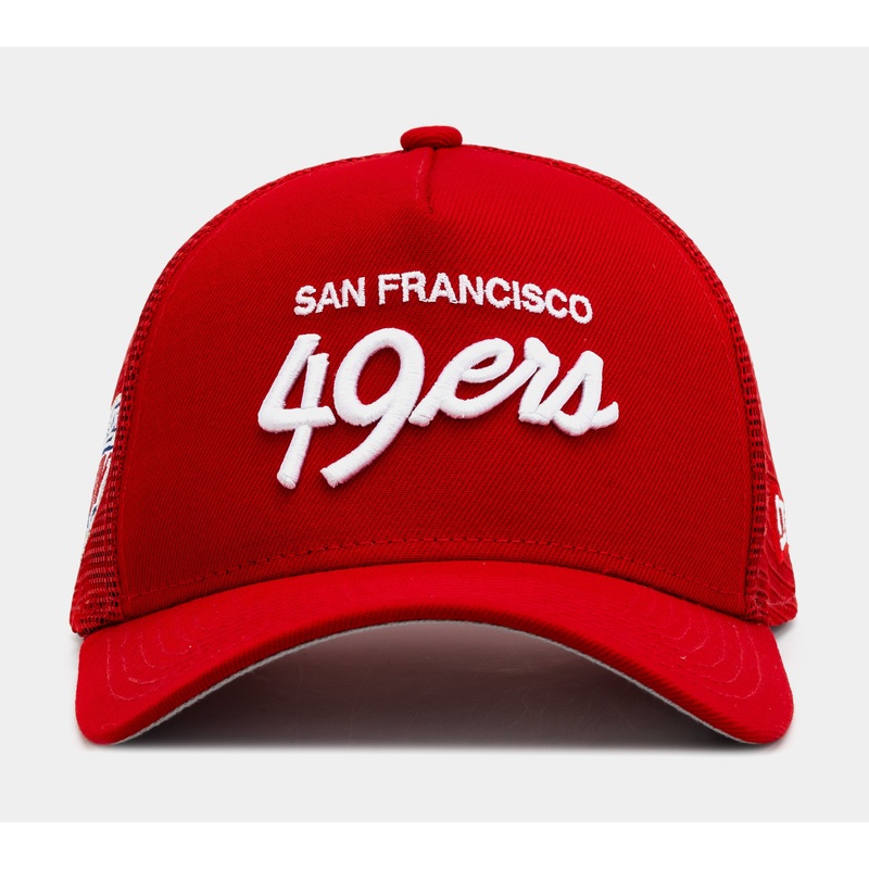 Exclusive San Francisco 49ers Script 9Forty Trucker Mens Hat (Red)