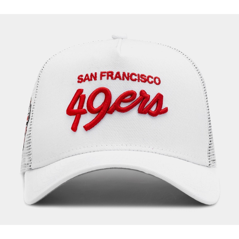 Exclusive San Francisco 49ers Script 9Forty Trucker Mens Hat (White/Red)
