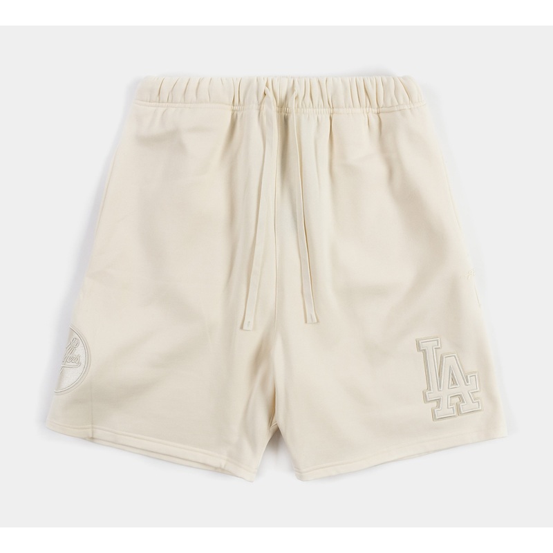 Los Angeles Dodgers Clasic Fleece Mens Shorts (Beige)