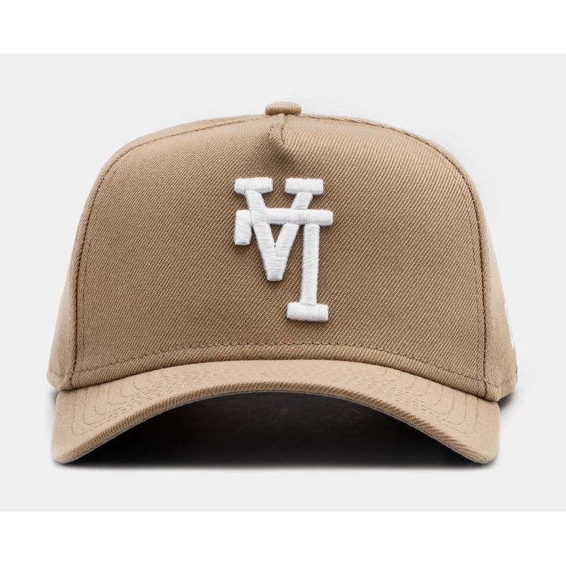 Los Angeles Dodgers Upside Down Logo 9Forty Snapback Mens Hat (Beige/White)