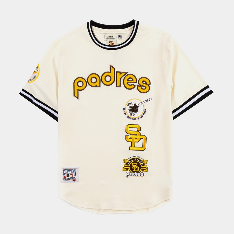 San Diego Padres Retro Classic Mens Jersey (Beige)