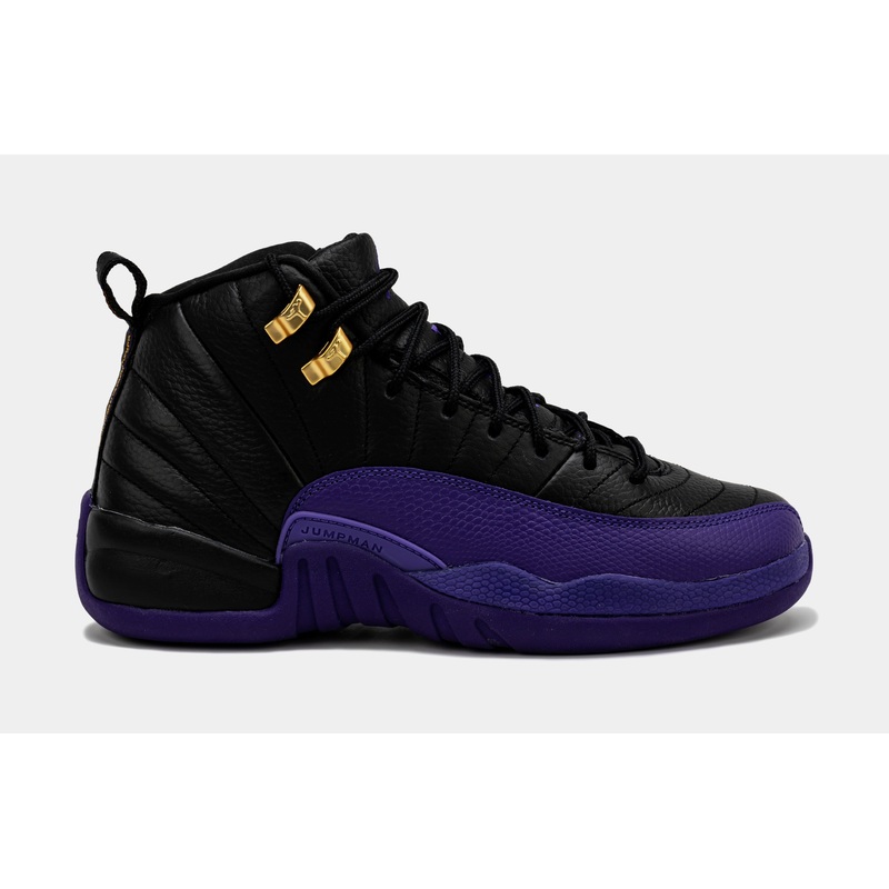 Air Jordan 12 Retro Field Purple Grade School Lifestyle Shoes (Black/Purple)