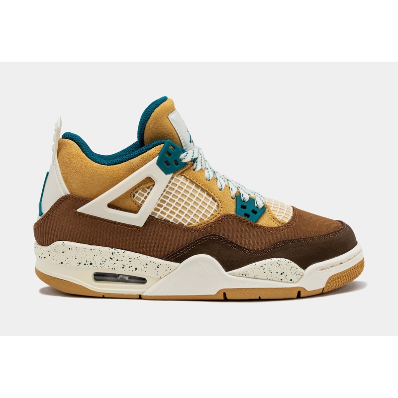 Air Jordan 4 Retro Cacao Wow Grade School Lifestyle Shoes (Cacao Wow/Geode Teal) Free Shipping