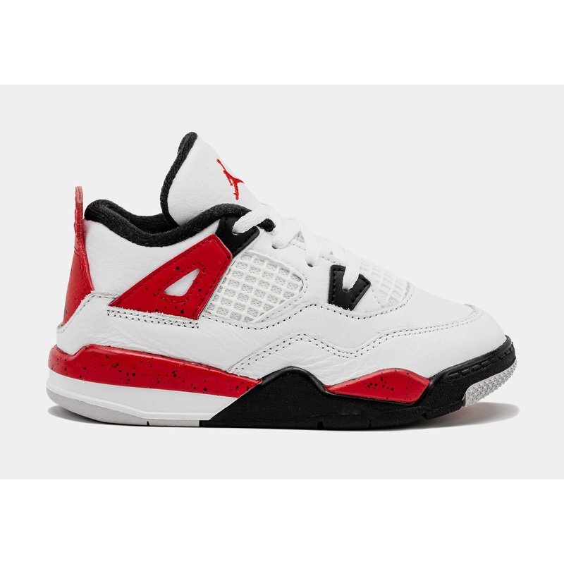 Air Jordan 4 Retro Red Cement Infant Toddler Lifestyle Shoes (White/Red) Free Shipping