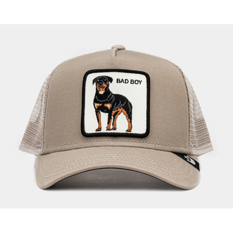 Baddest Boy 14×14 Trucker Mens Hat (Khaki/Black)