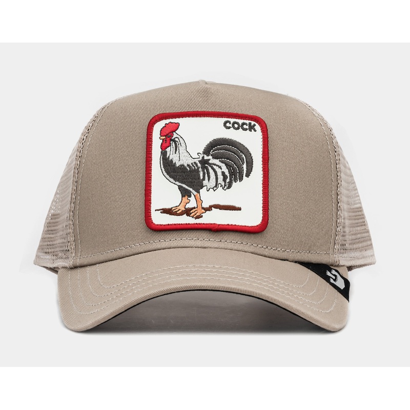 Cock 14×14 Trucker Mens Hat (Khaki/White)