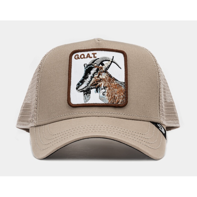Goat 14×14 Trucker Mens Hat (Khaki/White)
