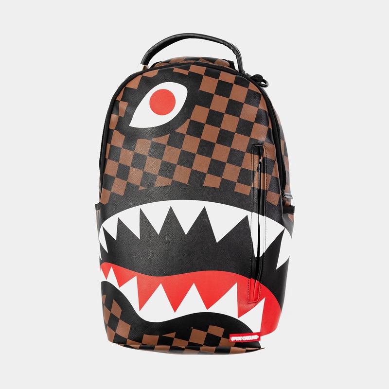 Hangover Shark Mens Backpack (Brown/White)