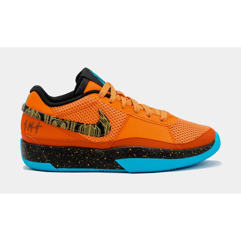 Ja 1 SE Bright Mandarin Opti Yellow Grade School Lifestyle Shoes (Orange/Blue)
